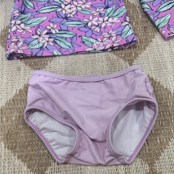 Rufflebutts swimsuit bikini set rashguard long sleeve floral toddler baby girl - Picture 4 of 7